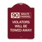 Signmission 90 Minute Parking Violators Will Towed Away Heavy-Gauge Aluminum Sign, 24" x 18", BU-1824-24360 A-DES-BU-1824-24360 - alternate 1